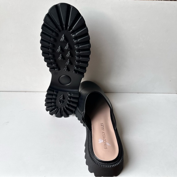 Sincerely Jules Womens Bolt Black Platform Chunky Clog Mule 90's Style Shoe 10M - Picture 14 of 15